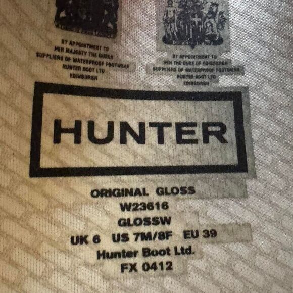 Hunter Original Tall Gloss Rain Boots Women’s Size 8M Gray Waterproof W23616 - Picture 5 of 7